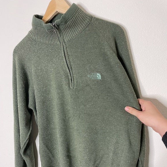 The North Face Men's Pullover Sweater 1/4 Zip Green Size XL Extra Large - Picture 2 of 8